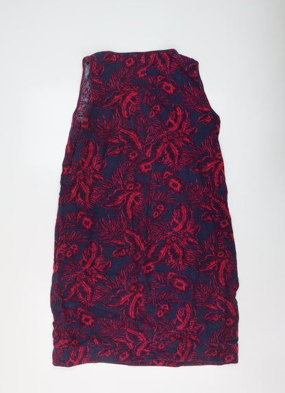 NEXT Womens Pink Geometric Linen Trapeze & Swing Size 12 V-Neck Pullover