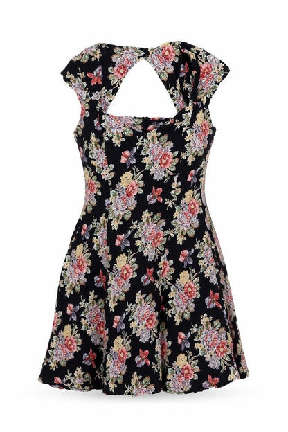 ASOS Womens Multicoloured Floral Modal A-Line Size 12 V-Neck Zip