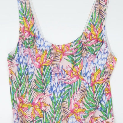 H&M Womens Multicoloured Geometric Polyester A-Line Size 12 Round Neck Pullover
