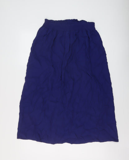 Marks and Spencer Womens Blue Viscose A-Line Skirt Size 10