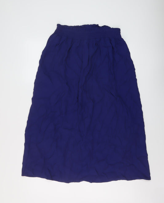 Marks and Spencer Womens Blue Viscose A-Line Skirt Size 10