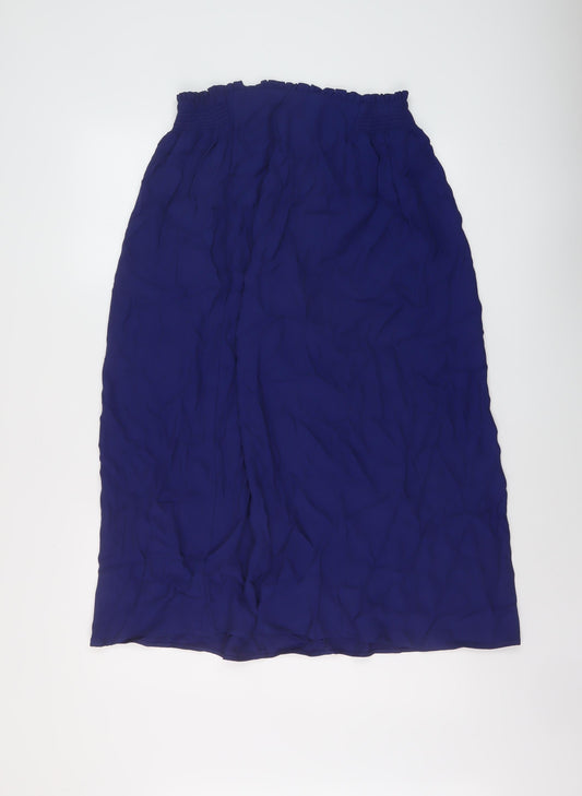 Marks and Spencer Womens Blue Viscose A-Line Skirt Size 10