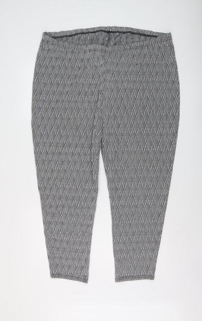 Capsule Womens Grey Geometric Polyester Trousers Size 30 L25 in Regular