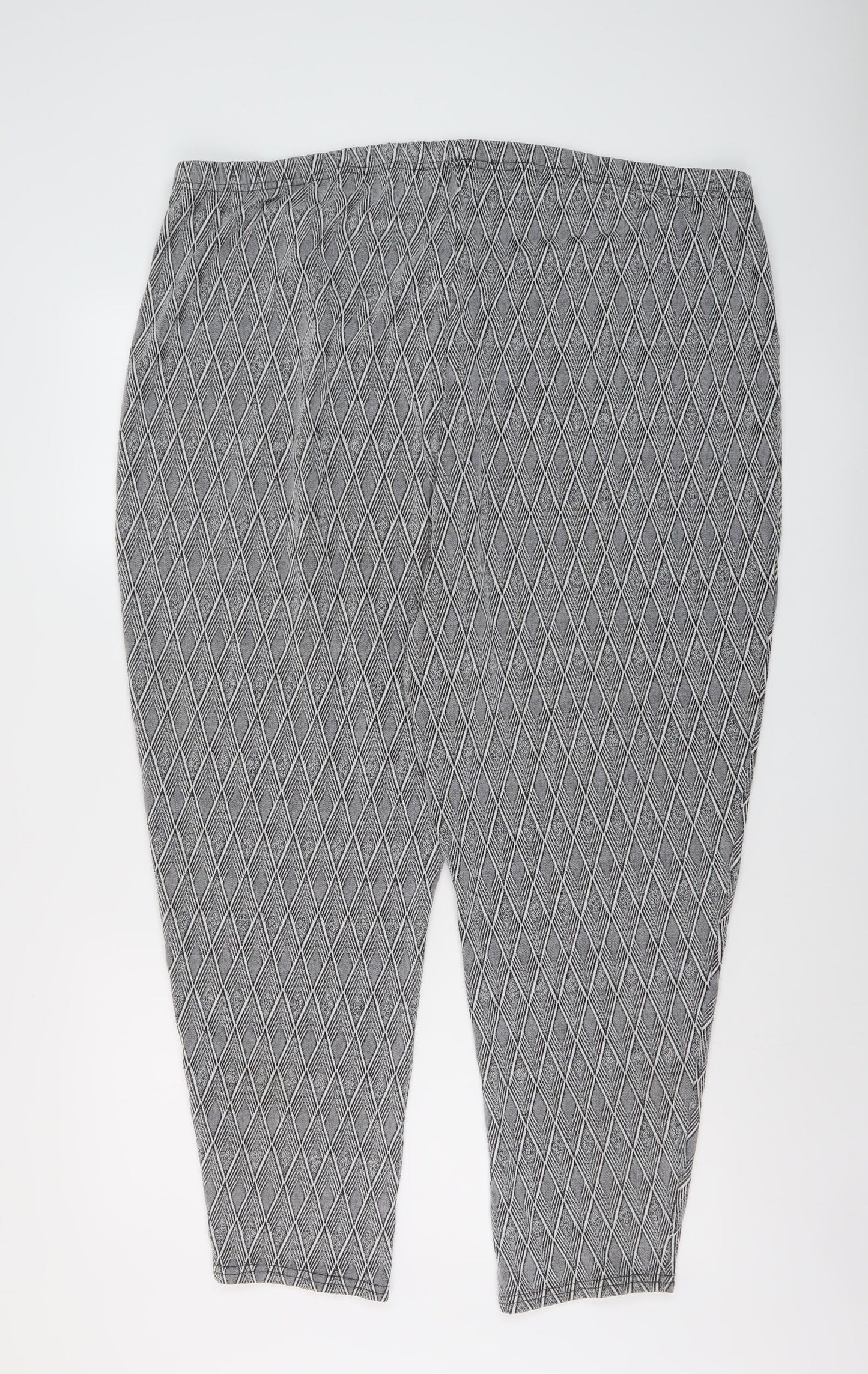 Capsule Womens Grey Geometric Polyester Trousers Size 30 L25 in Regular