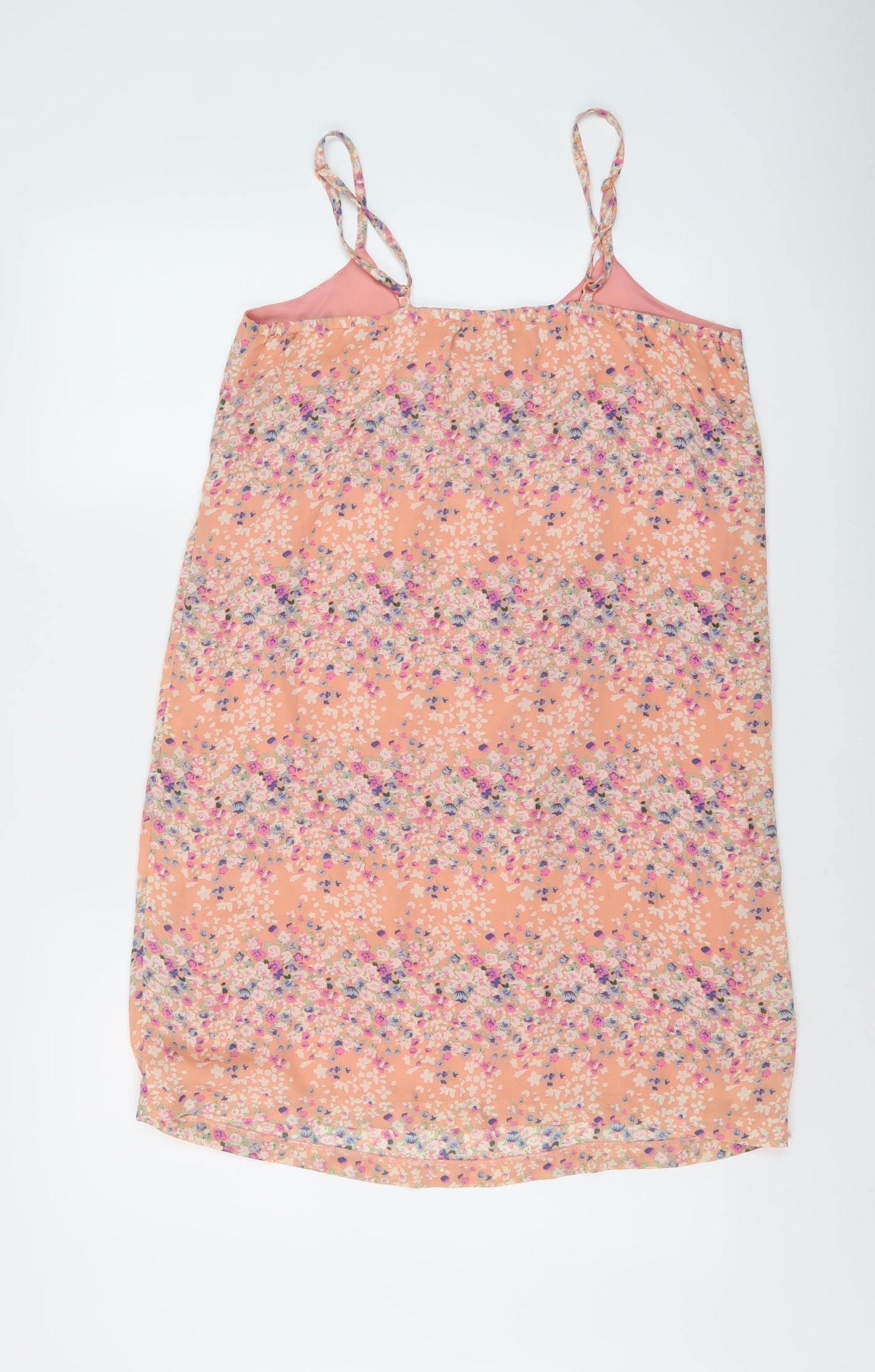 Boohoo Womens Pink Floral Polyester A-Line Size 10 V-Neck Pullover