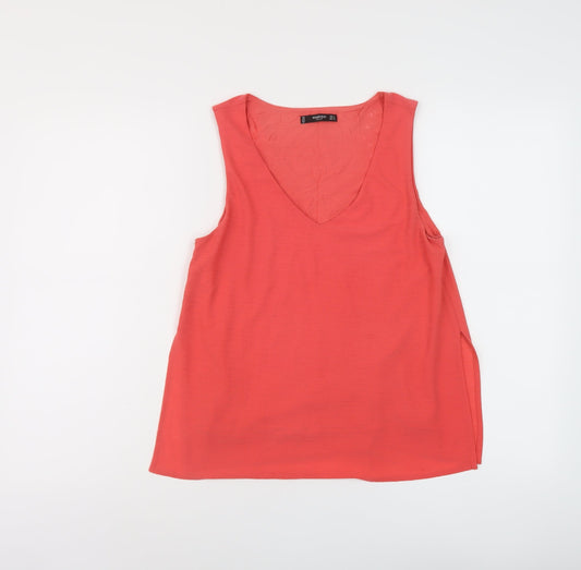 Womens UK Size S Mango Orange Basic Tank
