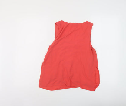 Womens UK Size S Mango Orange Basic Tank
