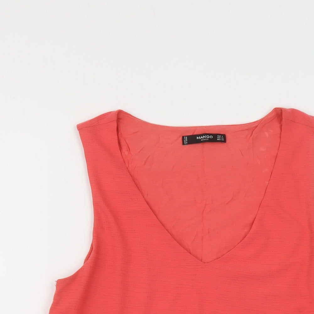 Womens UK Size S Mango Orange Basic Tank