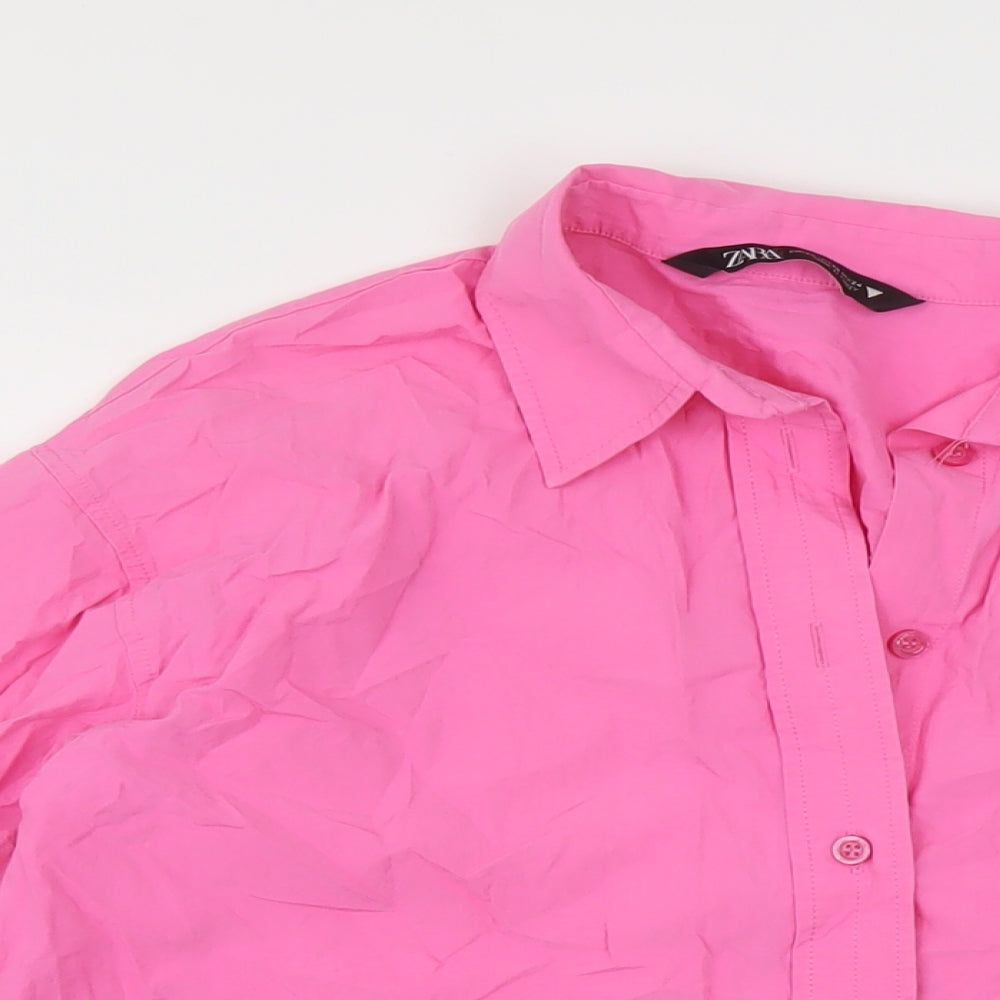 Womens UK Size XS Zara Pink Basic Blouse