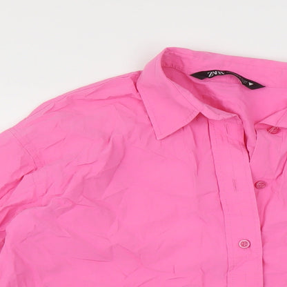 Womens UK Size XS Zara Pink Basic Blouse
