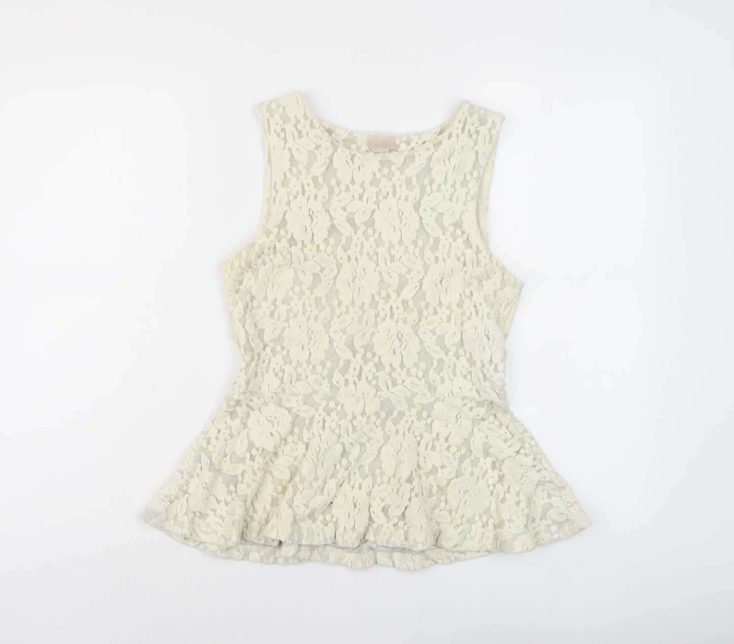 Womens UK Size 10 H&M Ivory Basic Blouse