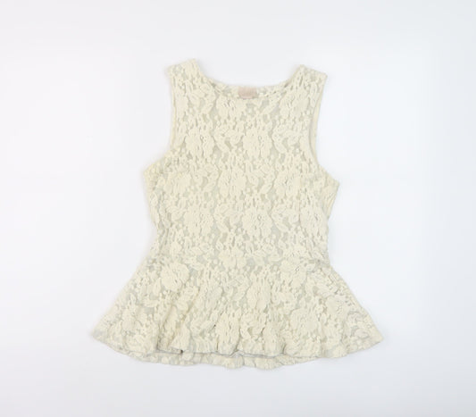 Womens UK Size 10 H&M Ivory Basic Blouse