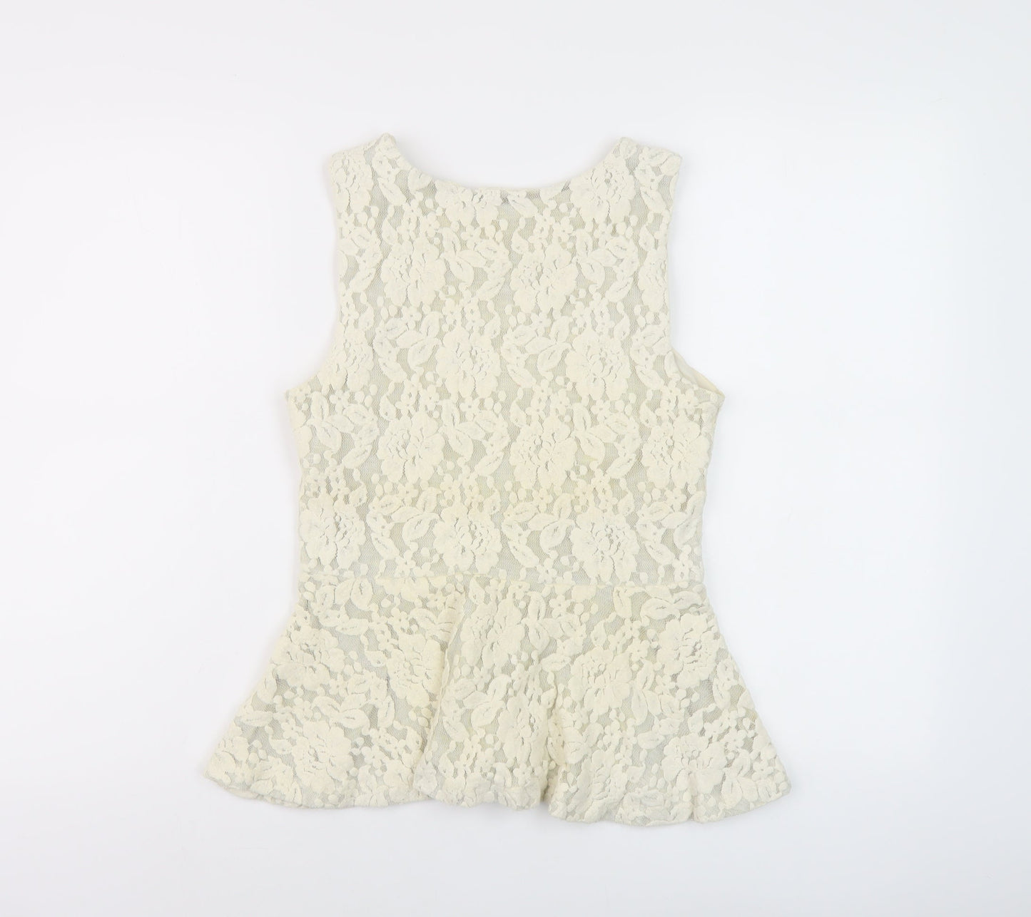 Womens UK Size 10 H&M Ivory Basic Blouse