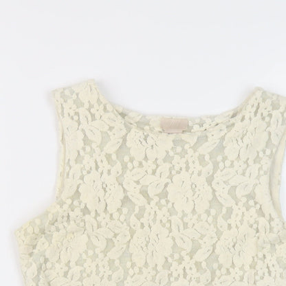 Womens UK Size 10 H&M Ivory Basic Blouse
