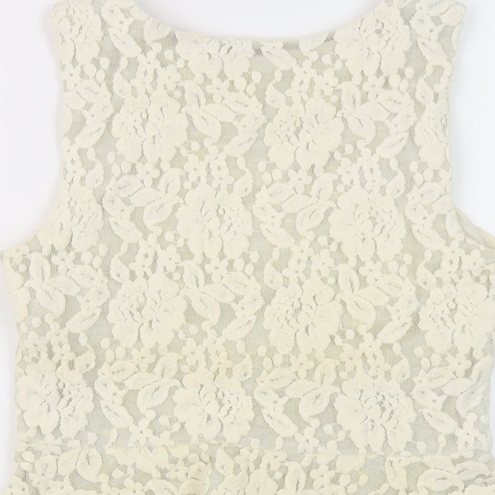 Womens UK Size 10 H&M Ivory Basic Blouse