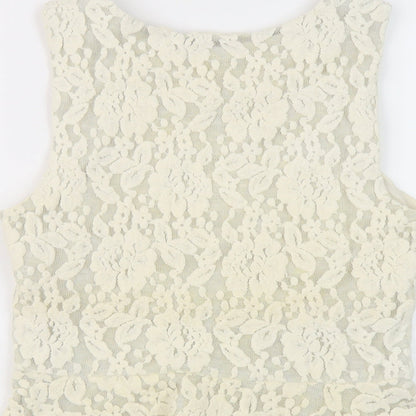 Womens UK Size 10 H&M Ivory Basic Blouse