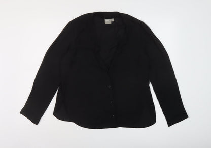 ASOS Womens Black Polyester Basic Blouse Size 12 V-Neck