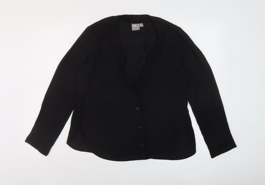 ASOS Womens Black Polyester Basic Blouse Size 12 V-Neck
