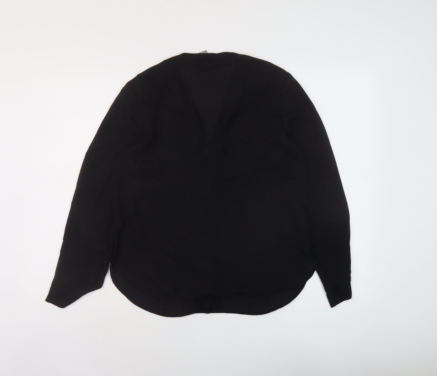 ASOS Womens Black Polyester Basic Blouse Size 12 V-Neck