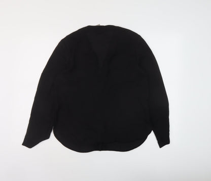 ASOS Womens Black Polyester Basic Blouse Size 12 V-Neck