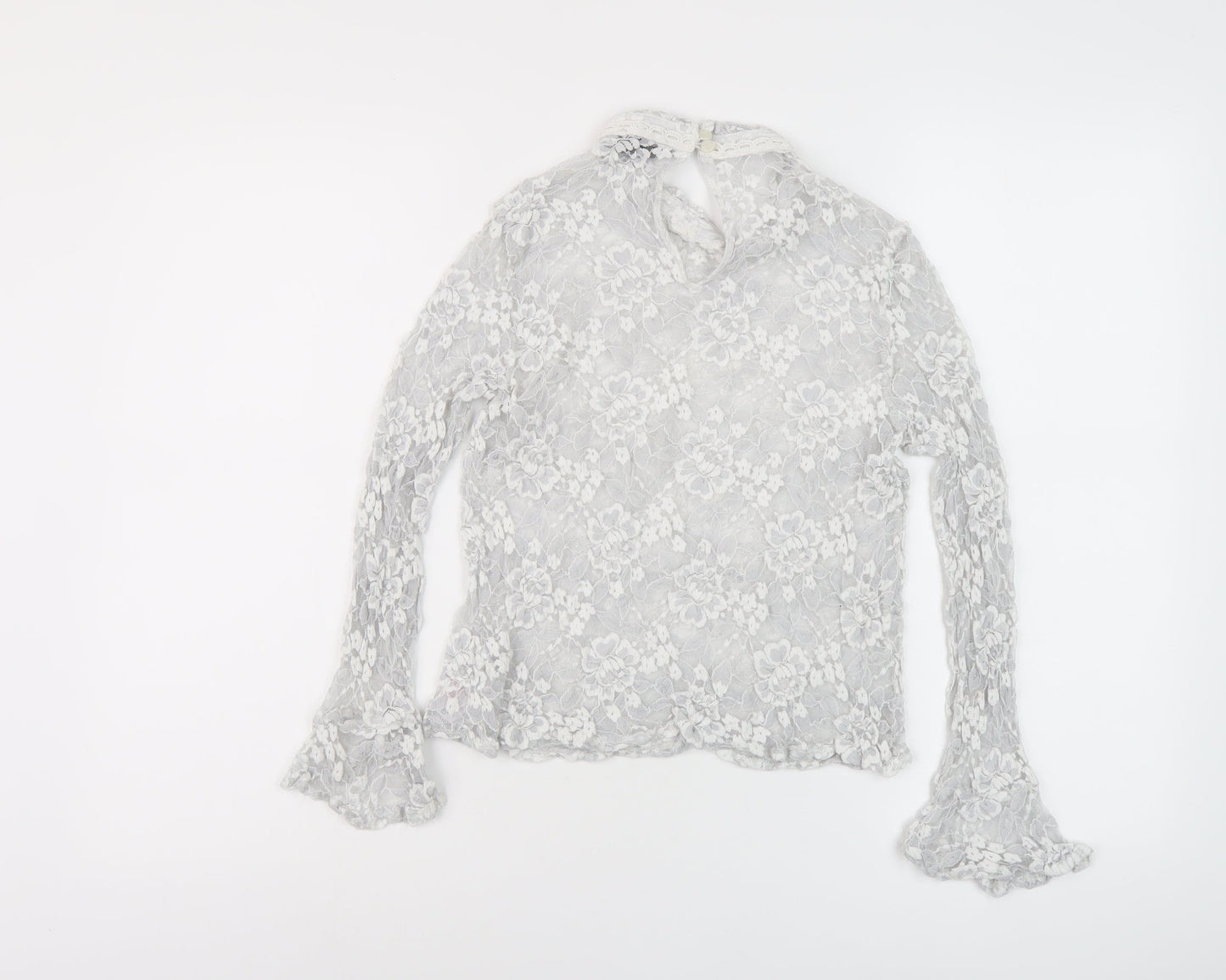 Womens UK Size 12 Topshop Grey Basic Blouse