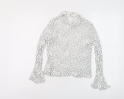 Womens UK Size 12 Topshop Grey Basic Blouse