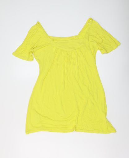 Womens UK Size 10 Monsoon Yellow Basic T-Shirt
