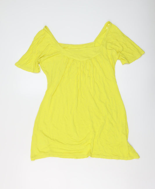 Womens UK Size 10 Monsoon Yellow Basic T-Shirt