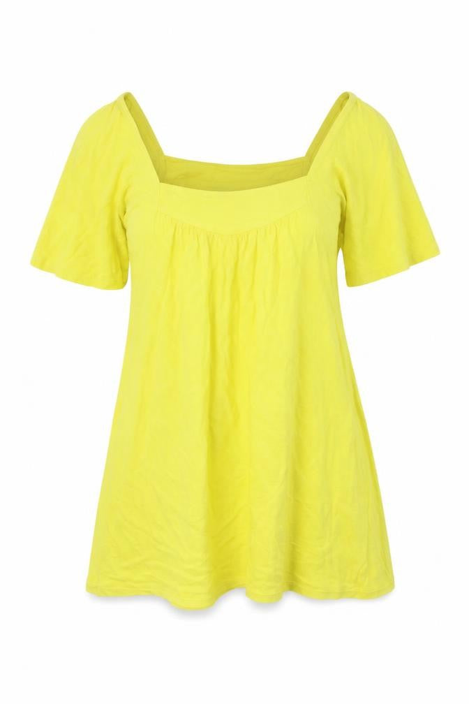 Womens UK Size 10 Monsoon Yellow Basic T-Shirt