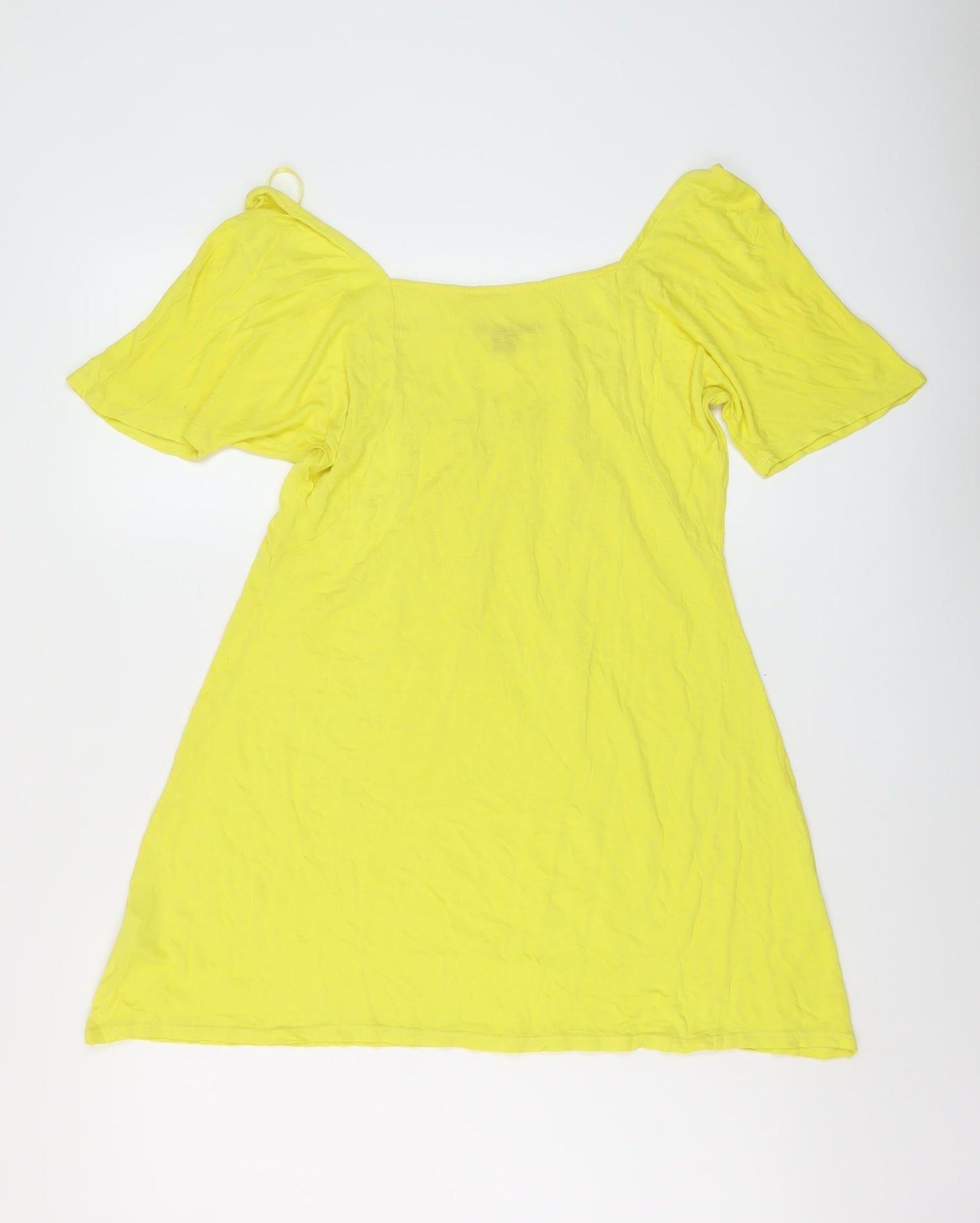 Womens UK Size 10 Monsoon Yellow Basic T-Shirt