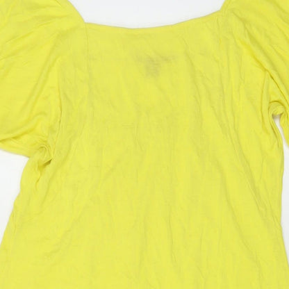 Womens UK Size 10 Monsoon Yellow Basic T-Shirt