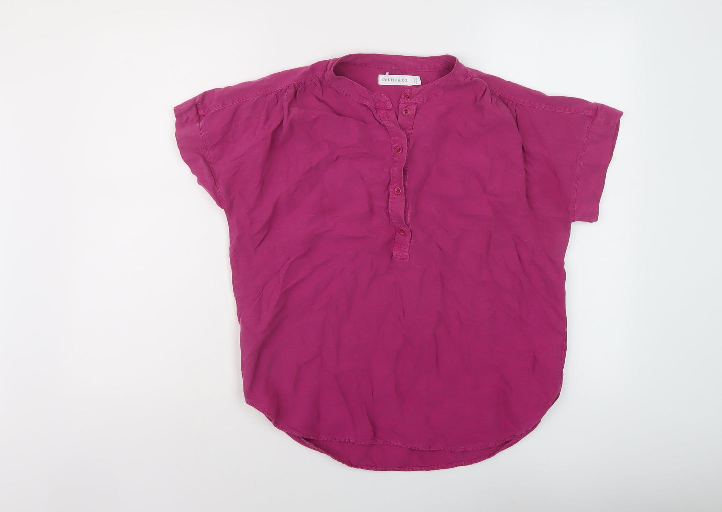 Celtic & Co Womens Purple Lyocell Basic Blouse Size 8 V-Neck