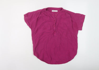 Celtic & Co Womens Purple Lyocell Basic Blouse Size 8 V-Neck