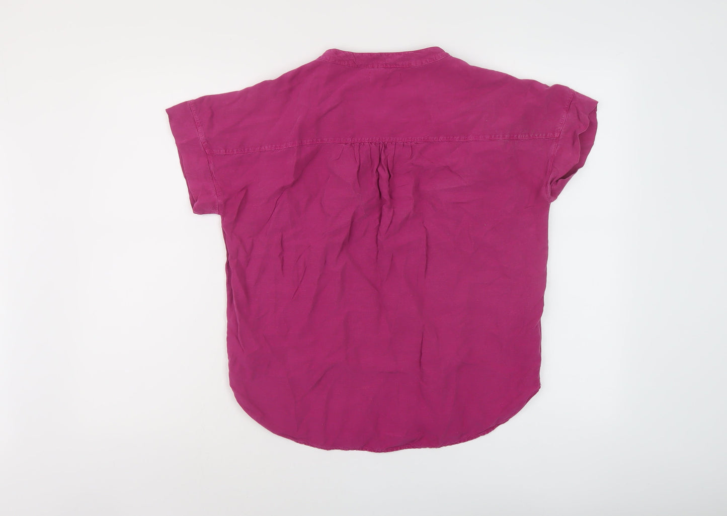 Celtic & Co Womens Purple Lyocell Basic Blouse Size 8 V-Neck