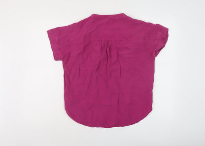 Celtic & Co Womens Purple Lyocell Basic Blouse Size 8 V-Neck