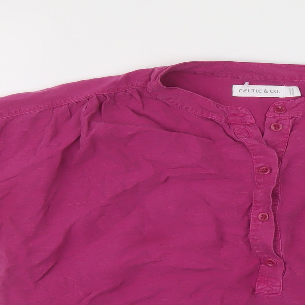 Celtic & Co Womens Purple Lyocell Basic Blouse Size 8 V-Neck