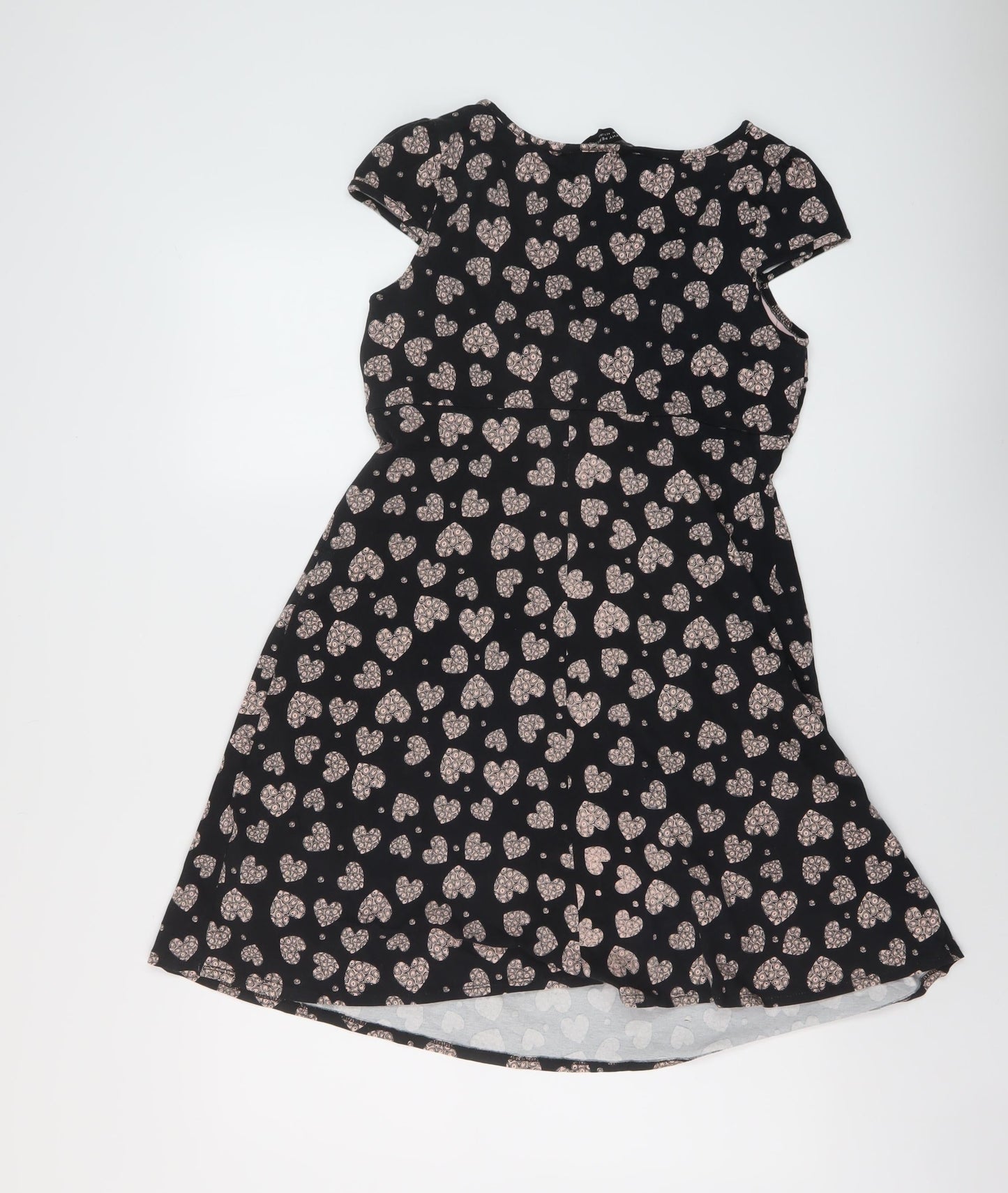 Dorothy Perkins Womens Beige Geometric Cotton A-Line Size 14 V-Neck Pullover