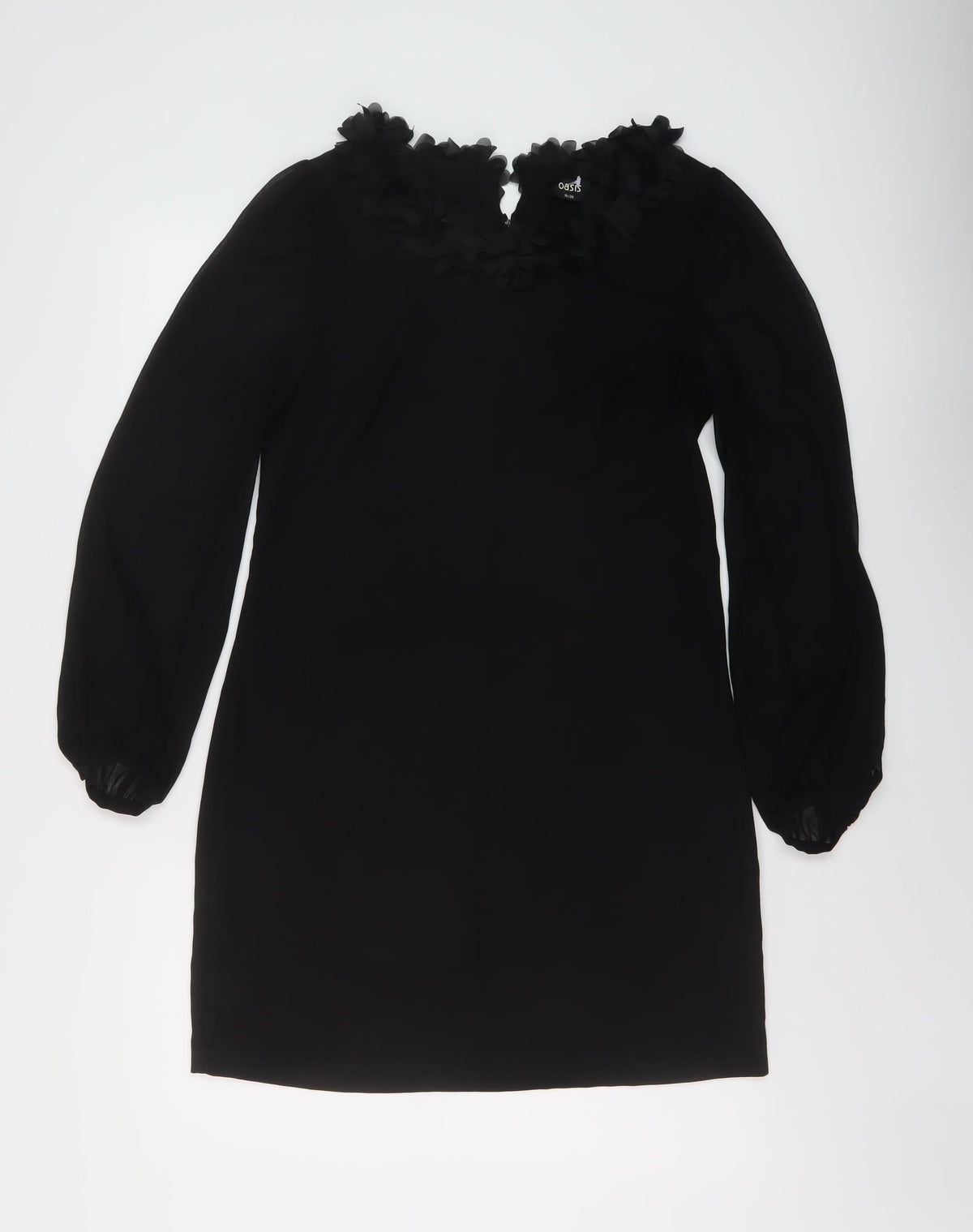 Osis Womens Black Polyester A-Line Size 10 Round Neck Zip