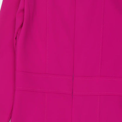 Kate Cooper Womens Pink Polyester Sheath Size 8 Mock Neck Zip