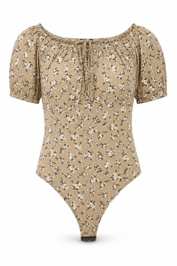 Womens UK Size 8 I SAW IT FIRST One-Piece Beige Bodysuit