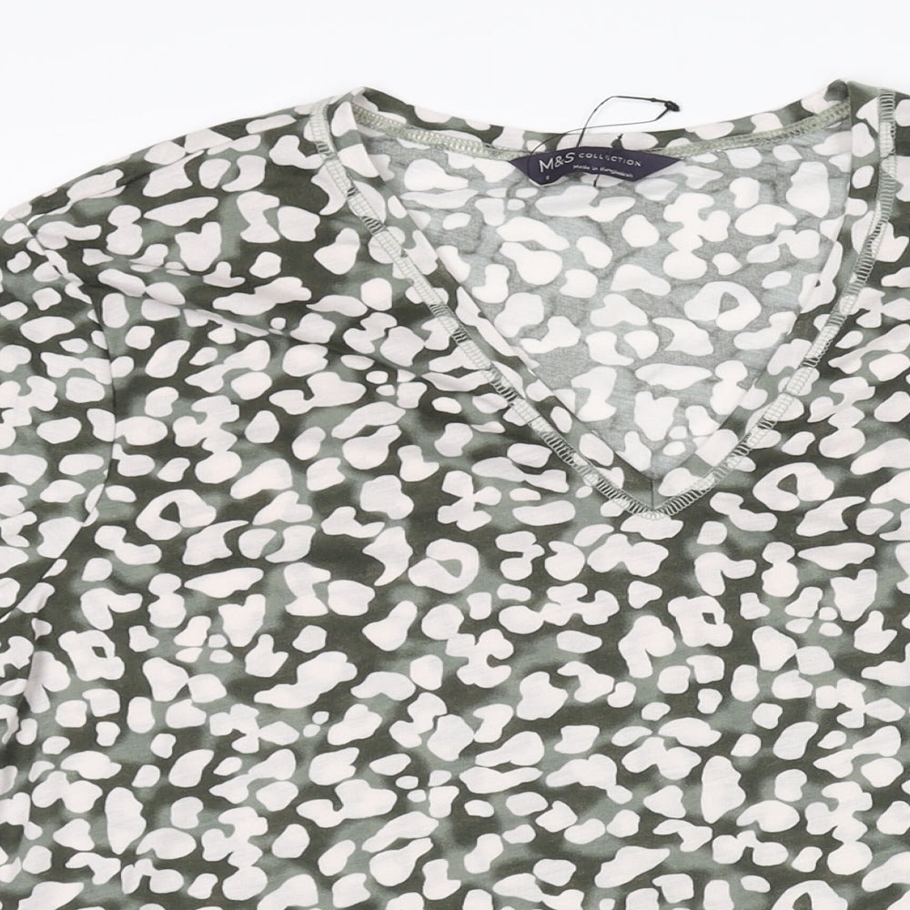 Womens UK Size 8 Marks and Spencer Green Basic T-Shirt