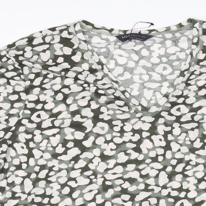Womens UK Size 8 Marks and Spencer Green Basic T-Shirt