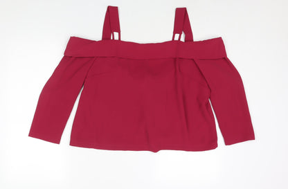 Womens UK Size 14 Topshop Pink Basic Blouse
