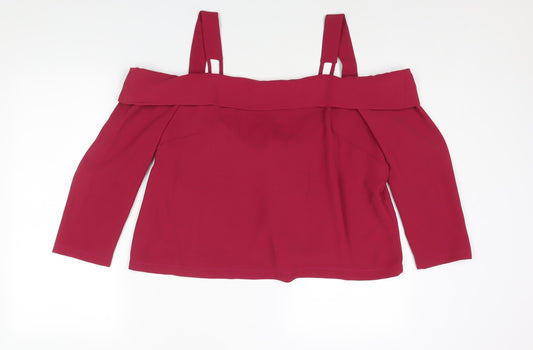 Womens UK Size 14 Topshop Pink Basic Blouse