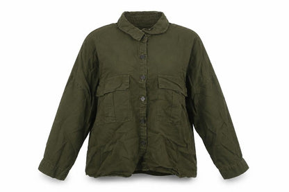 Womens UK Size S Pull&Bear Green Basic Button-Up