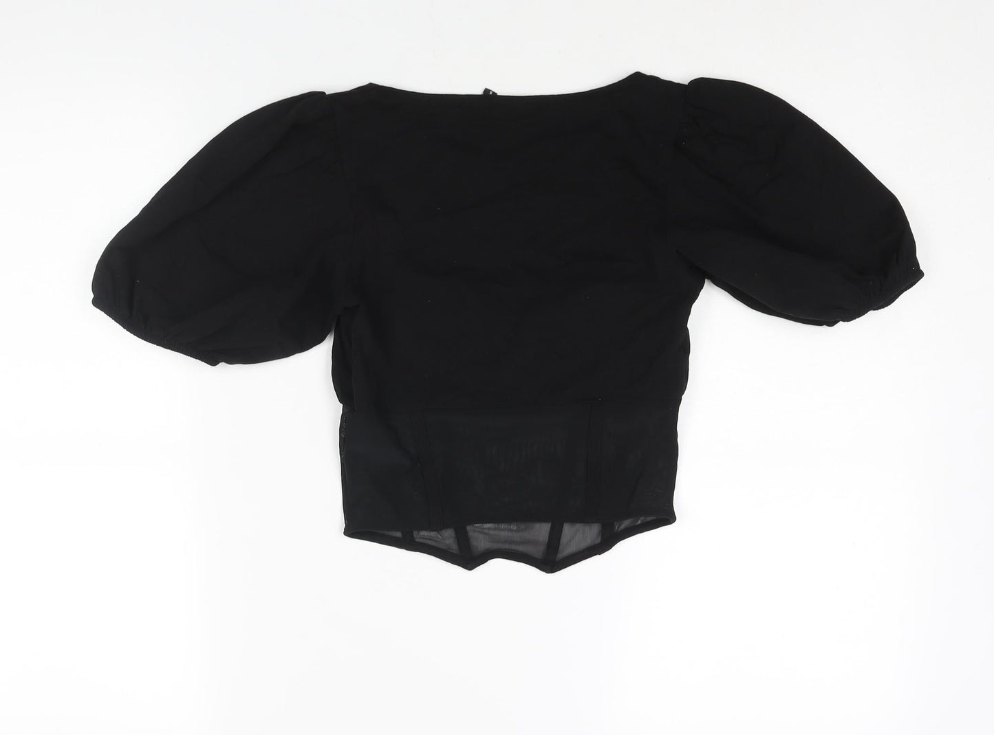 Womens UK Size 6 ASOS Black Cropped Blouse