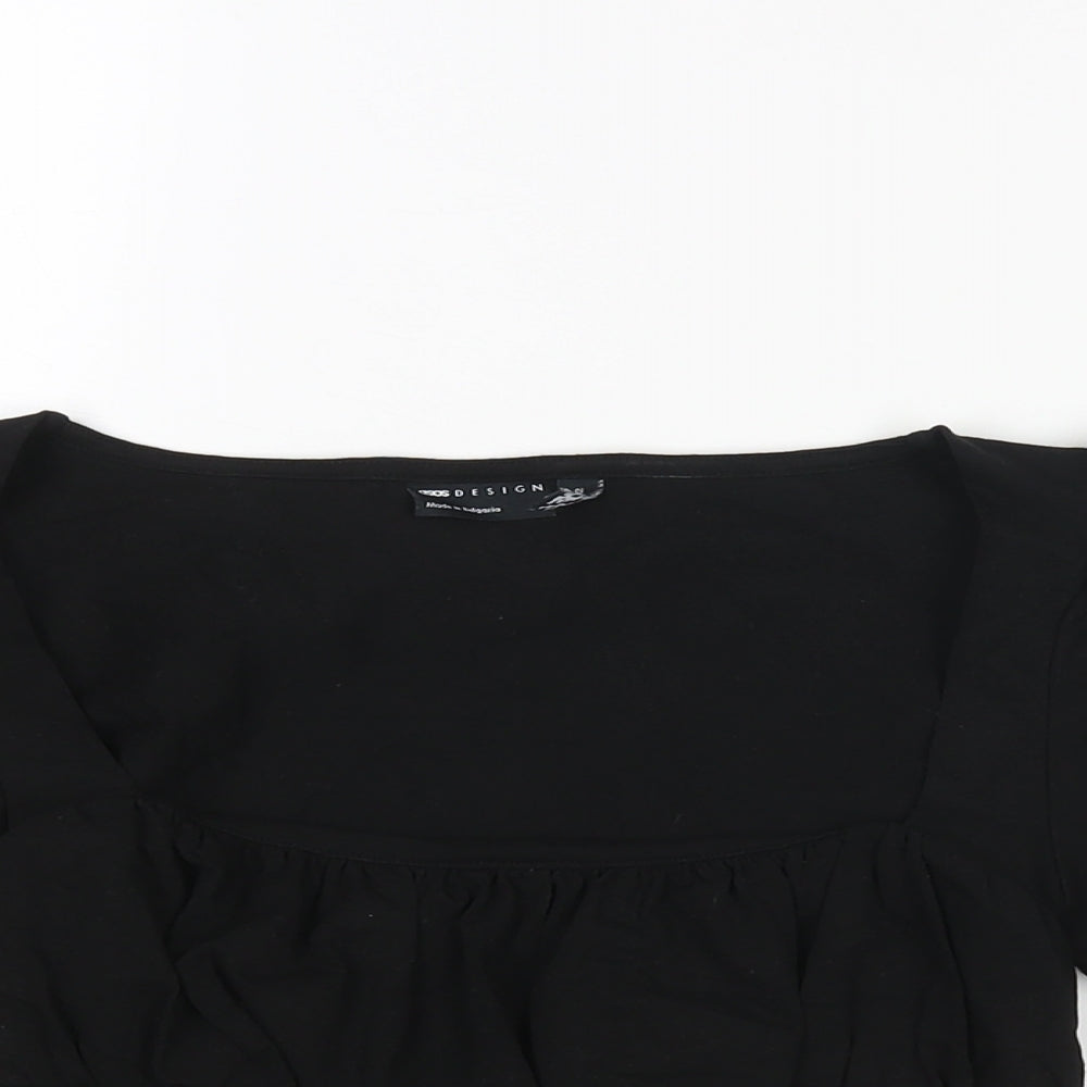 Womens UK Size 6 ASOS Black Cropped Blouse