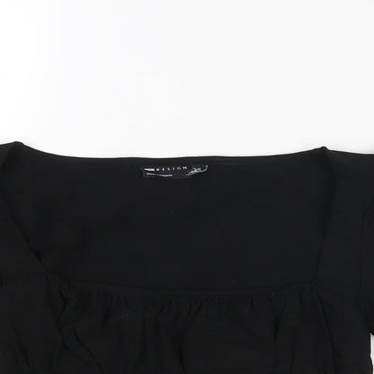 Womens UK Size 6 ASOS Black Cropped Blouse