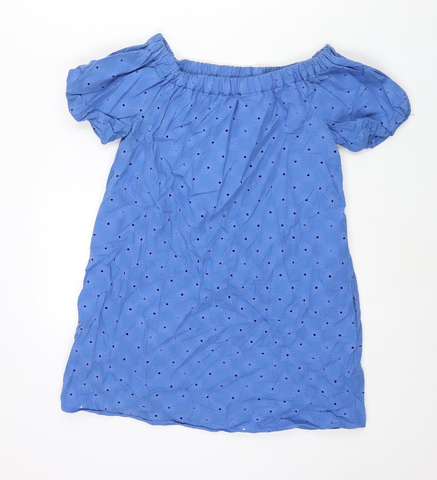 Zara Womens Blue Polyester Mini Size M Boat Neck Pullover