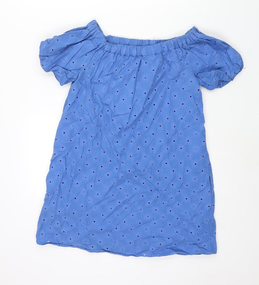 Zara Womens Blue Polyester Mini Size M Boat Neck Pullover